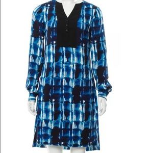 Karen Millen  Blue Printed Tunic Dress  Sz 4